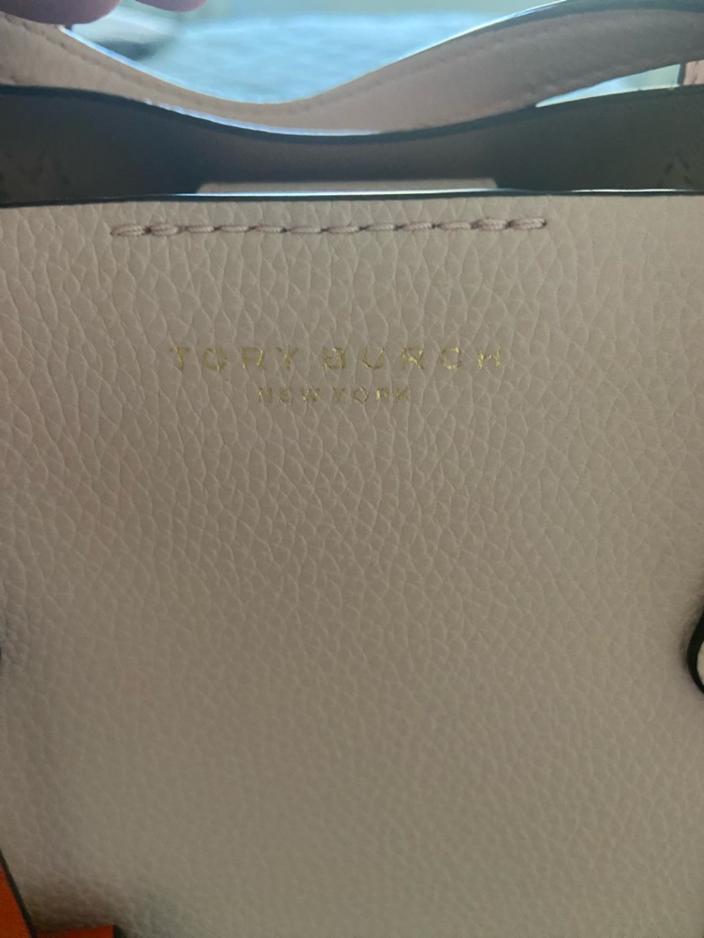 Tory Burch Blush Tote with Orange Tag Accent - Picture 3 of 12